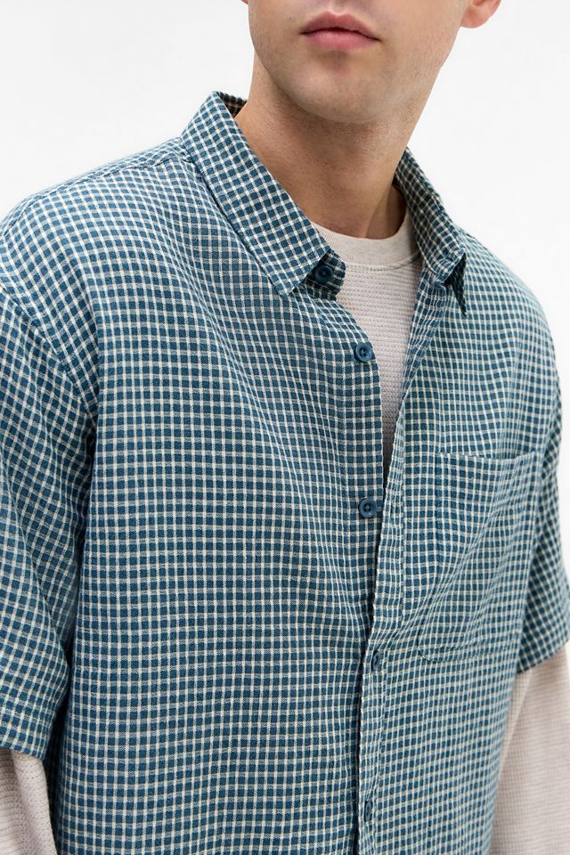 Camicia a Maniche Corte a Quadri Blu BDG #1