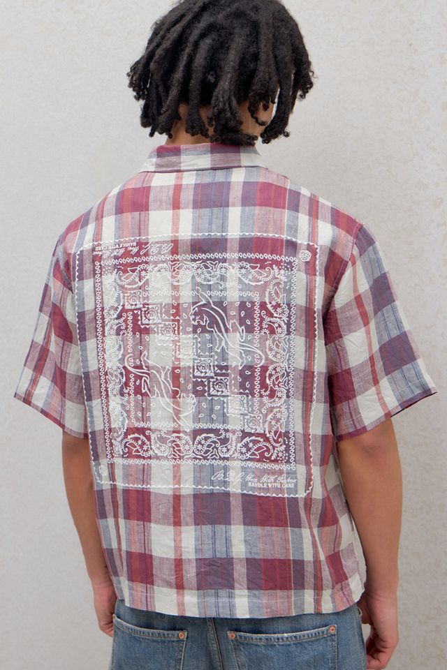Camicia in Lino a Quadri Ricamata BDG #3