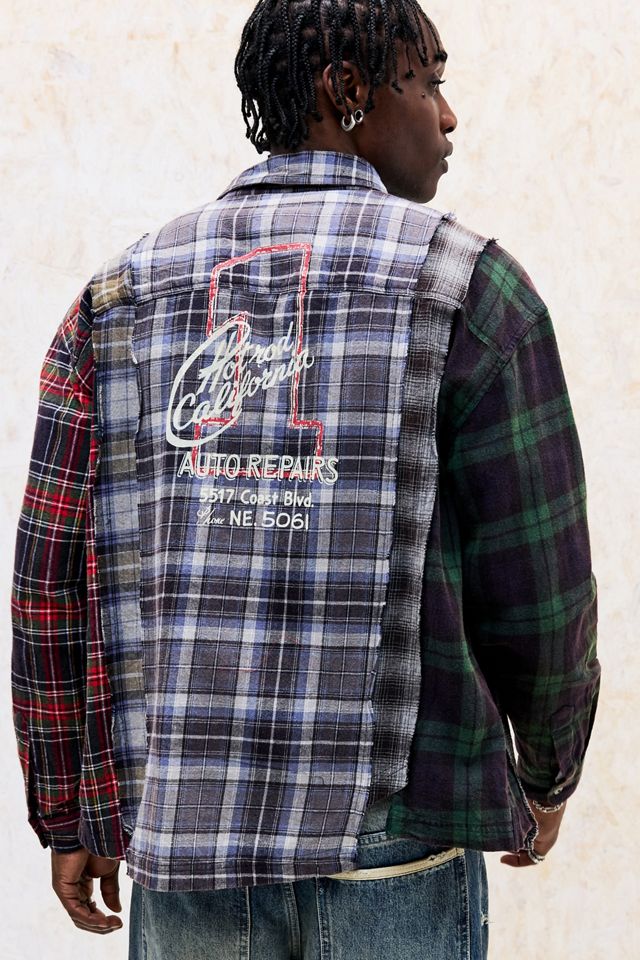 Chemise en flanelle à carreaux à manches longues épissée BDG #3