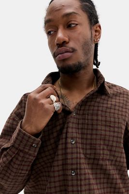 BDG Camicia Spazzolata a Maniche Lunghe Arlo a Quadri
