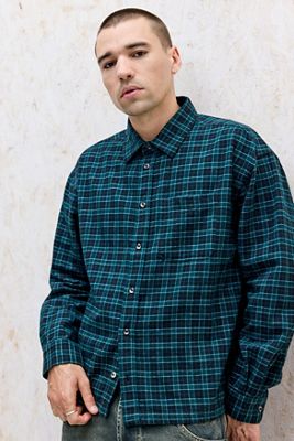 BDG Teal Arlo Long Sleeve Shirt