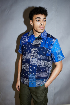 Overlord Blue Short Sleeve Bandana Shirt