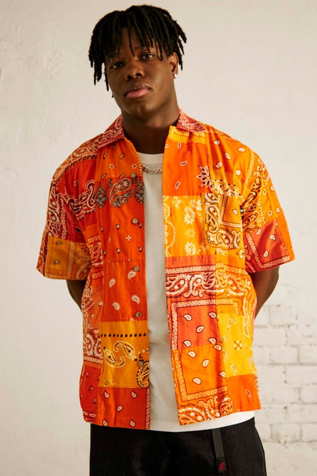 Overlord Orange Short Sleeve Bandana Shirt | Urban Outfitters UK