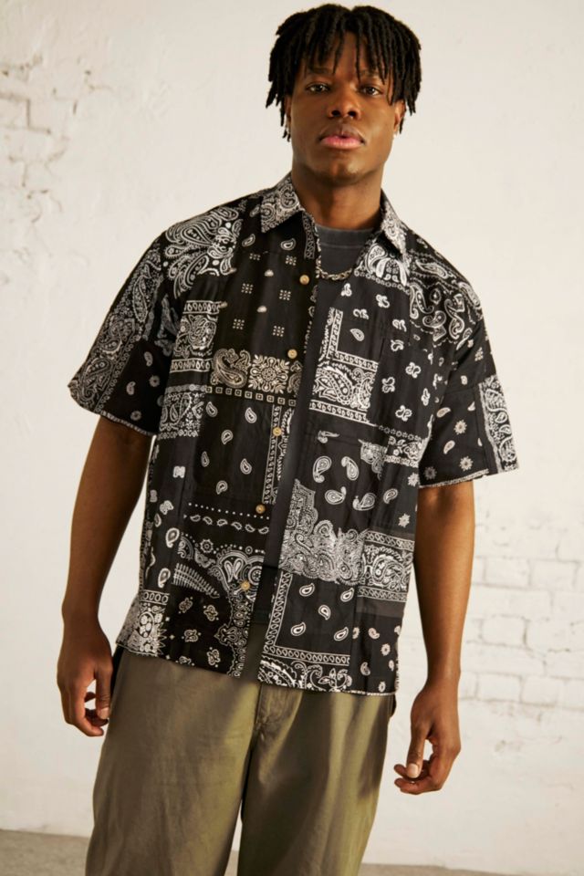 Overlord Black Short Sleeve Bandana Shirt | Urban Outfitters UK
