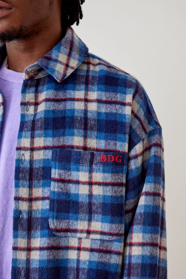 BDG – Gebürstetes Karohemd in Blau aus Fleece #2