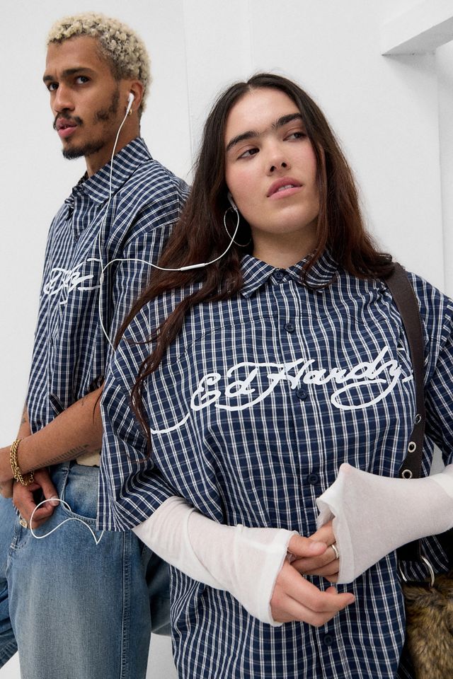Ed Hardy UO Exclusive Western Check Short Sleeve Shirt #5