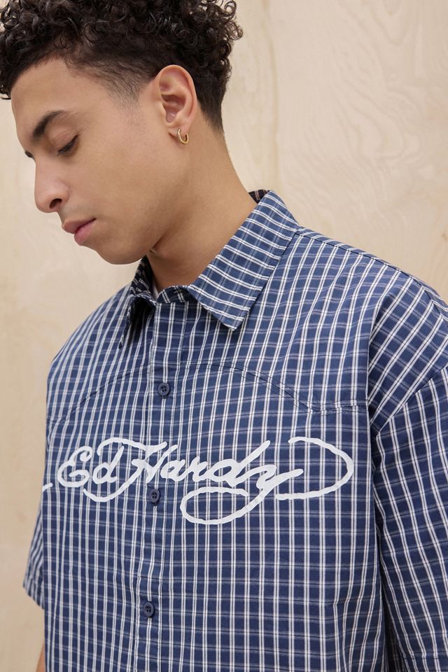 Ed Hardy UO Exclusive Western Check Short Sleeve Shirt #2
