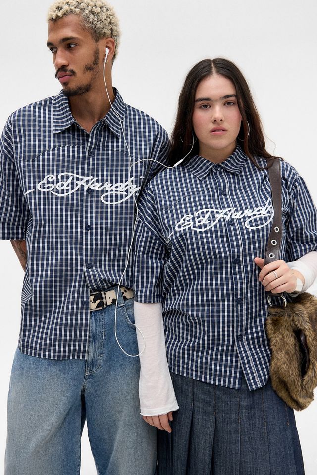 Ed Hardy UO Exclusive Western Check Short Sleeve Shirt #7
