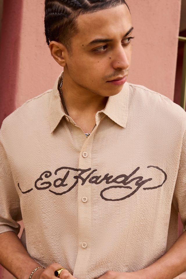 Ed Hardy Chemise manches courtes en seersucker exclusive UO #1
