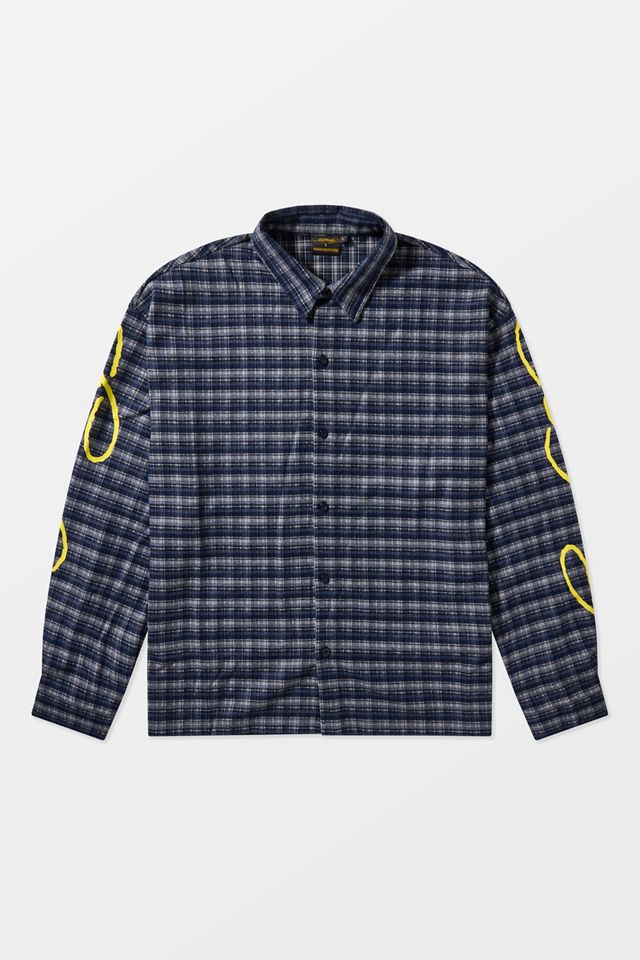 Ed Hardy UO Exclusive Blue Check Sword Shirt #6