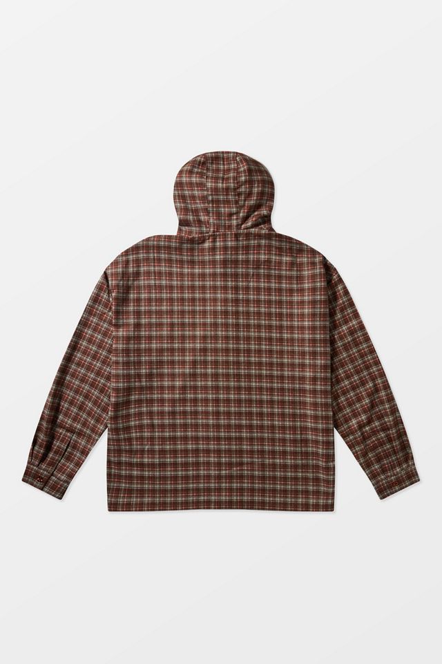 Ed Hardy UO Exclusive Red Check Hooded Shirt #5