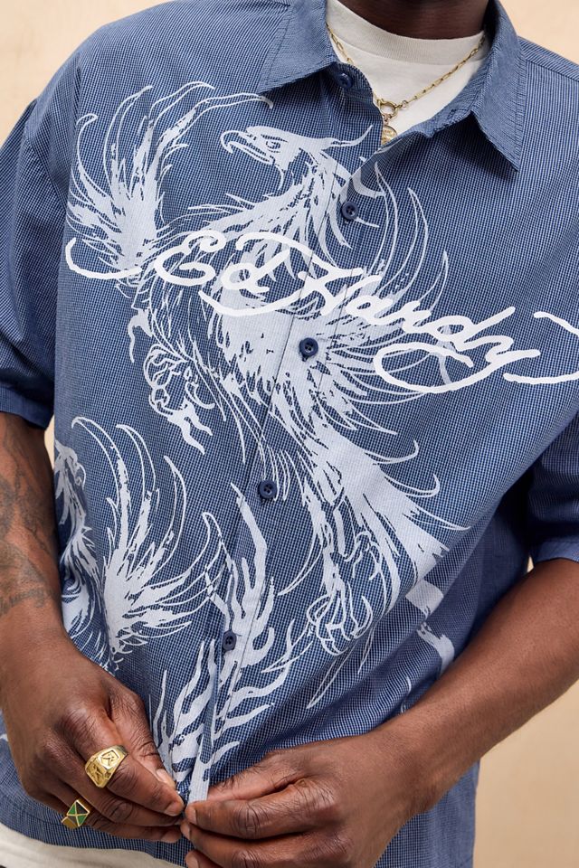 Camicia Ed Hardy UO Exclusive Navy Check Phoenix #2