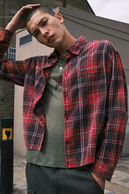 Archivis Arlo Tartan Langarm-Lagenshirt