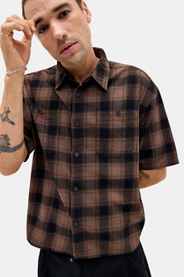 Archivis Camisa de Cuadros Marrón Shadow de Manga Corta