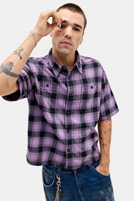 Camisa de Cuadros de Manga Corta Archivis Lilac Shadow