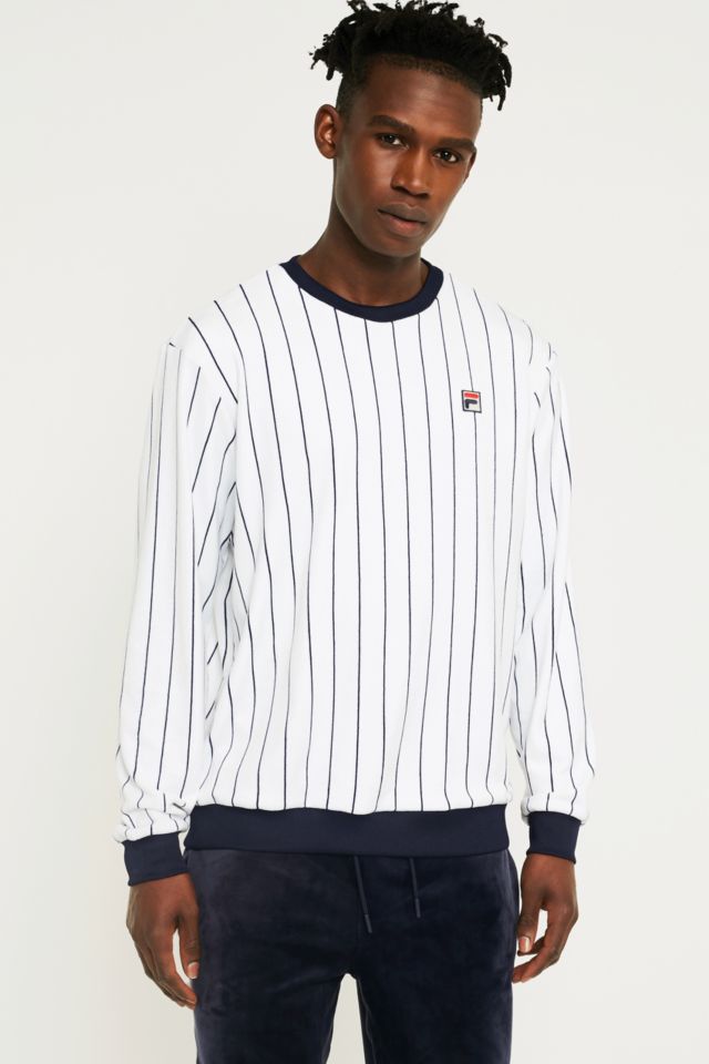 Fila stripe on sale crew sweatshirt