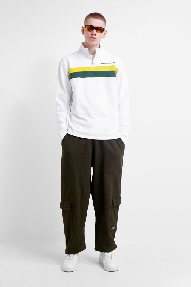 FILA Eglimez White and Yellow Quarter-Zip Sweatshirt #2