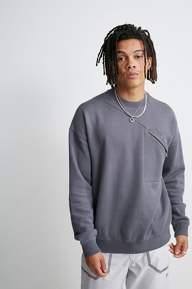FILA UO Exclusive Marlo Grey Crew Neck Sweatshirt | Urban Outfitters UK