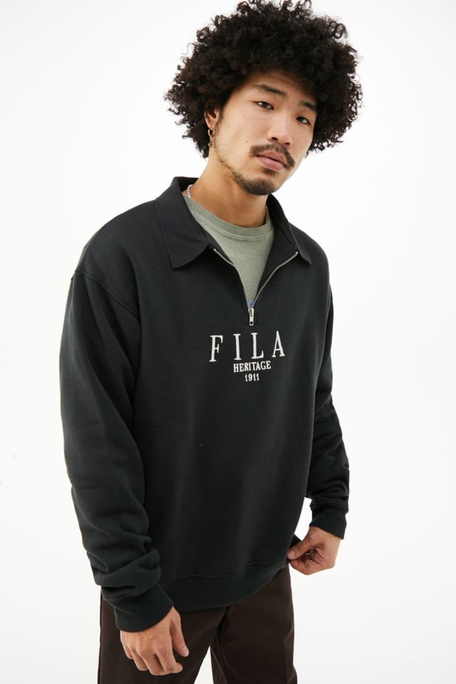 FILA UO Exclusive Black Matteo Sweatshirt Urban Outfitters UK