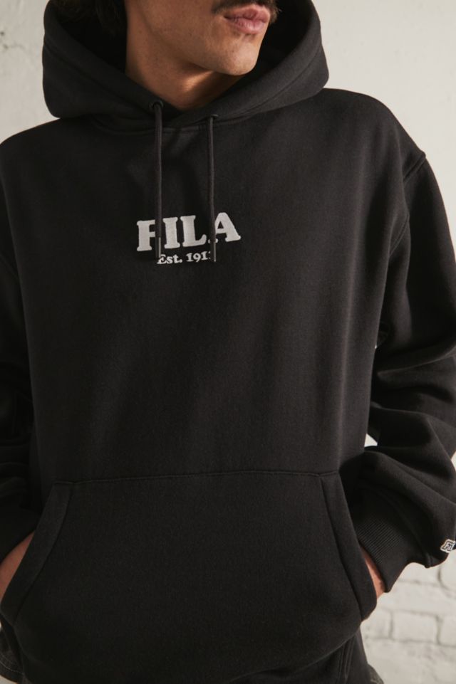 overeenkomst Kiezen Jane Austen FILA UO Exclusive Black Hoodie | Urban Outfitters UK