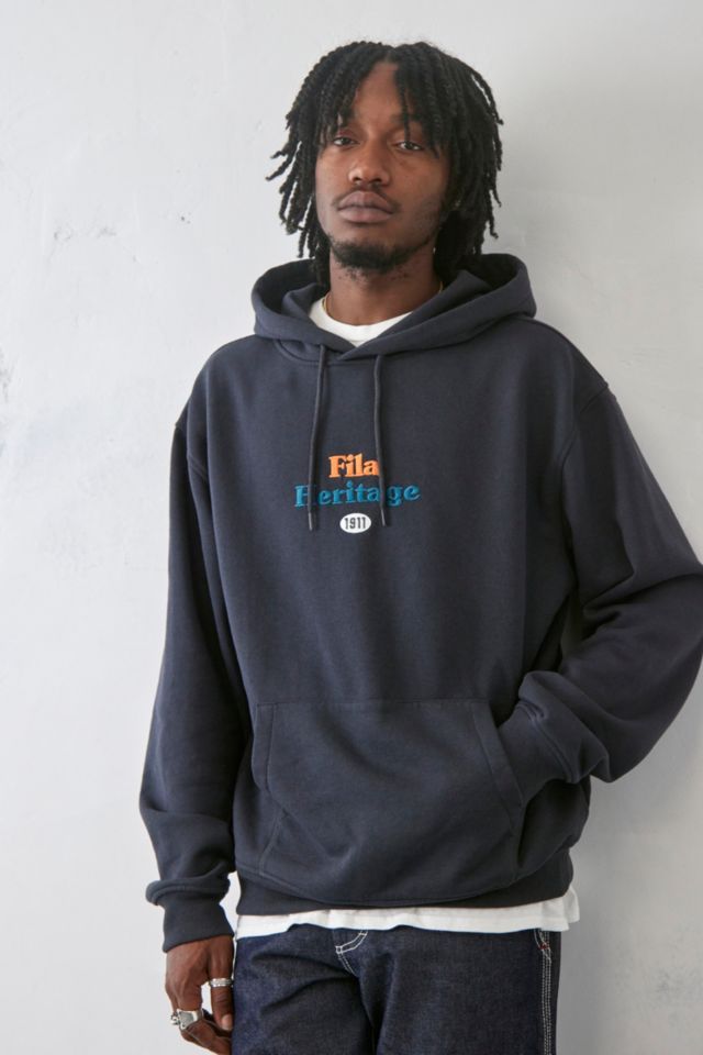 Overredend naaien Bij elkaar passen FILA UO Exclusive Washed Black Heritage Hoodie | Urban Outfitters UK
