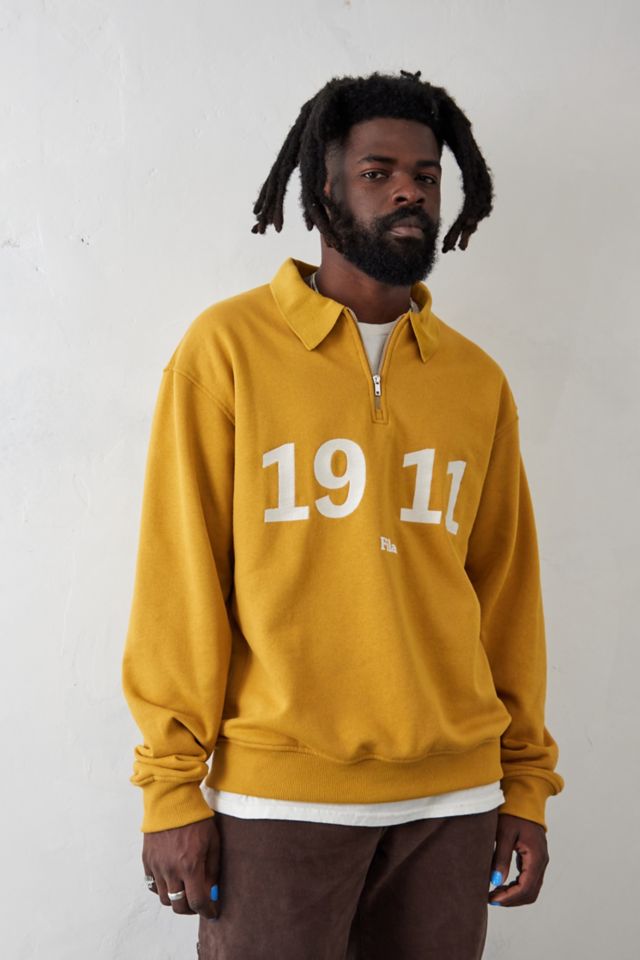 Yellow fila hoodie sale