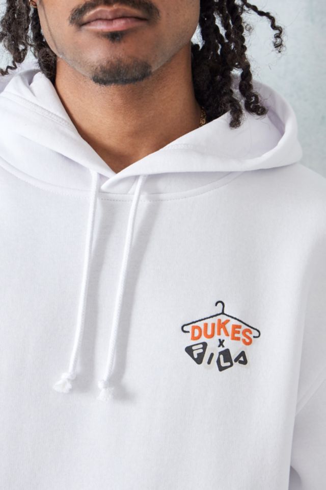 FILA x Dukes Cupboard UO Exclusive White Hoodie