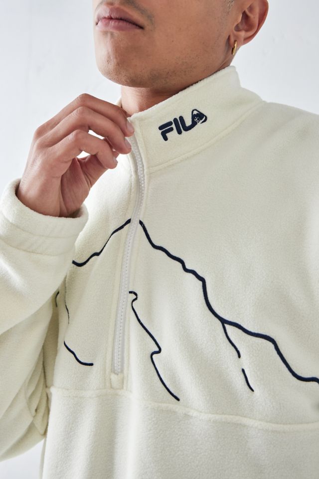 Fila holly cropped ecru fleece clearance shirt