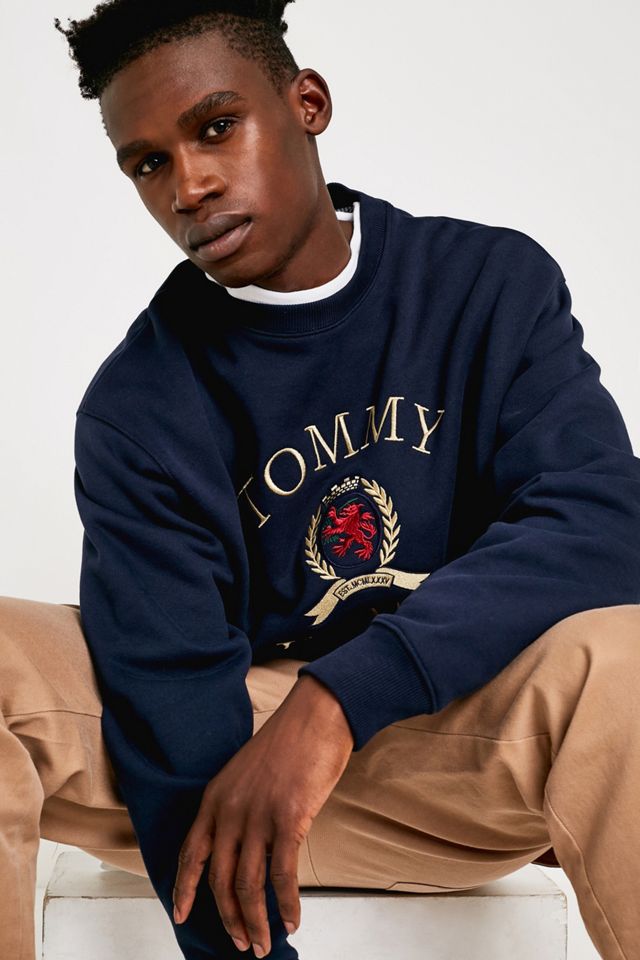 Tommy Jeans Crest Collection Navy Crew Neck Sweatshirt #1