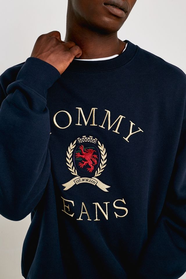 Tommy Jeans Crest Collection Navy Crew Neck Sweatshirt #2