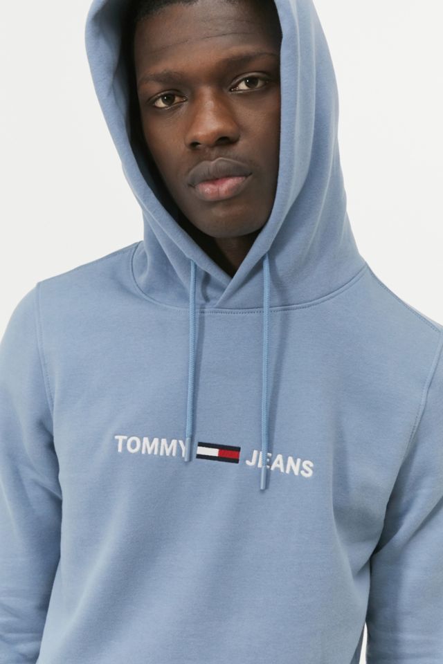 Tommy Jeans Blue Straight Logo Hoodie