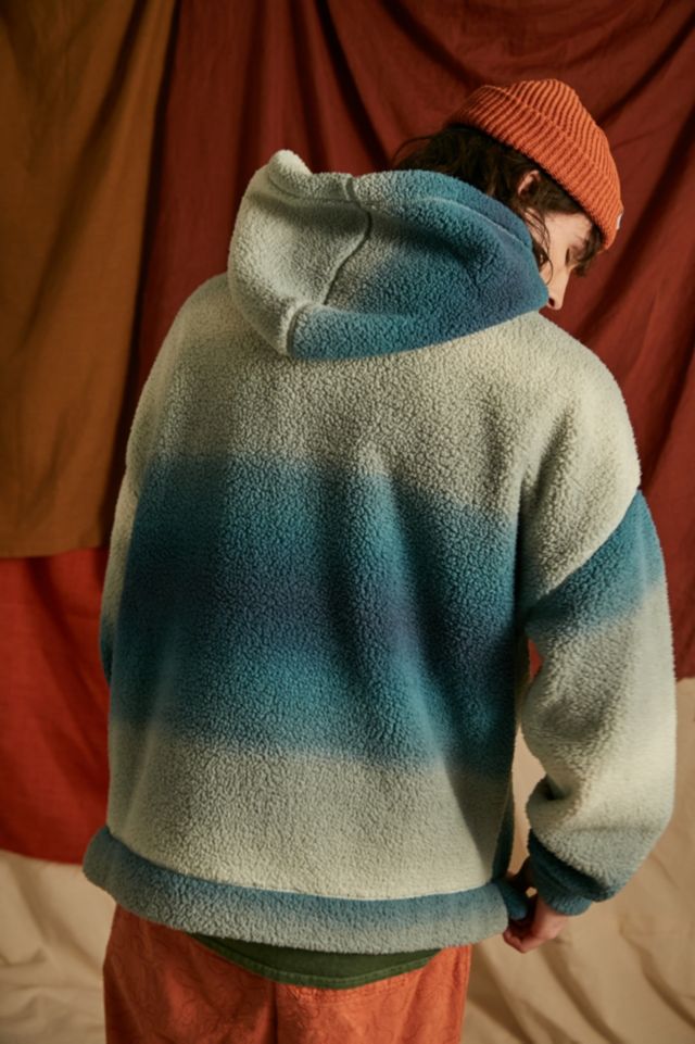 UO Turquoise Ombre Sherpa Hoodie Urban Outfitters UK