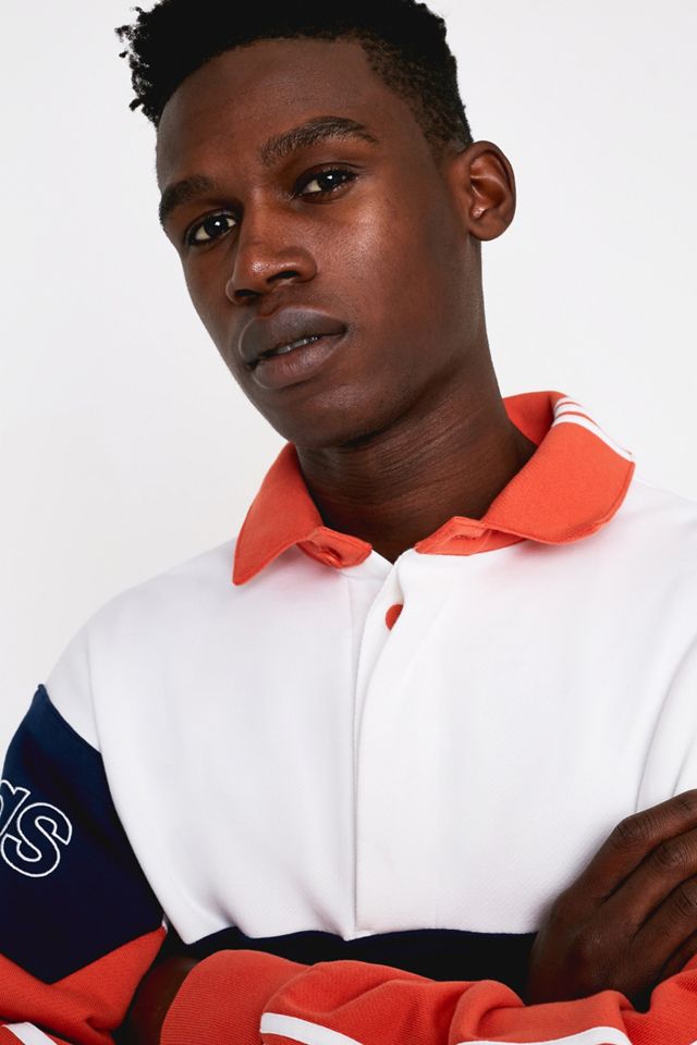 adidas Navy and White Colourblock Rugby Track Top #4