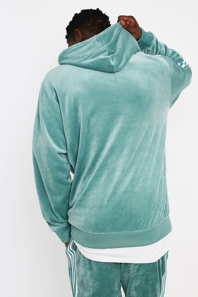 adidas Cosy Steel Velour Partial Zip Hoodie
