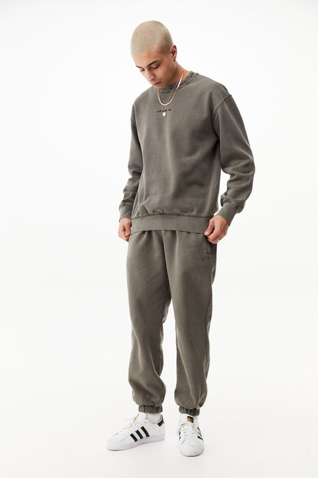 adidas Olive Washed Crew Neck Sweatshirt | Urban Outfitters UK