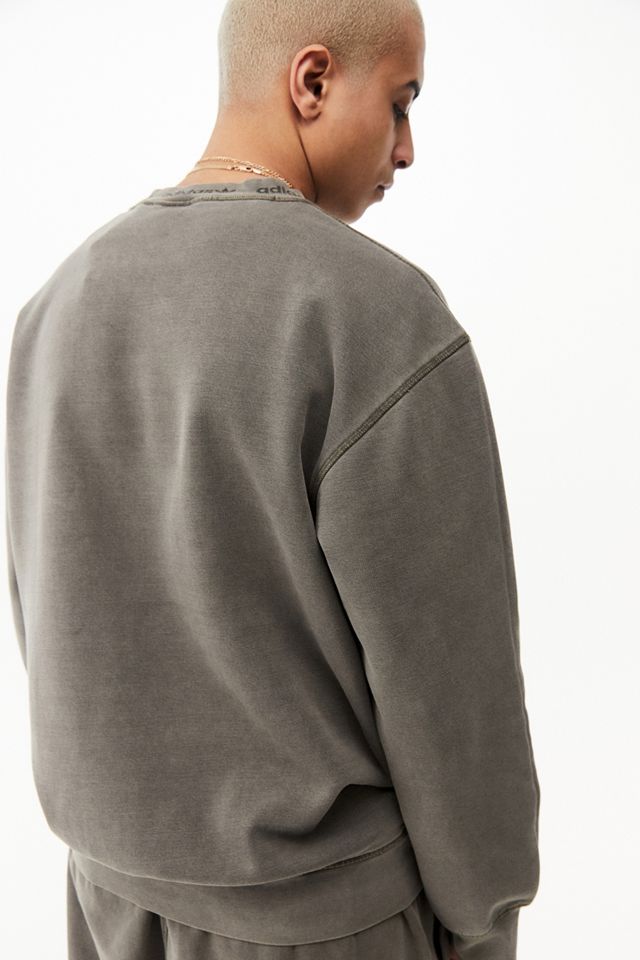 adidas Olive Washed Crew Neck Sweatshirt | Urban Outfitters UK