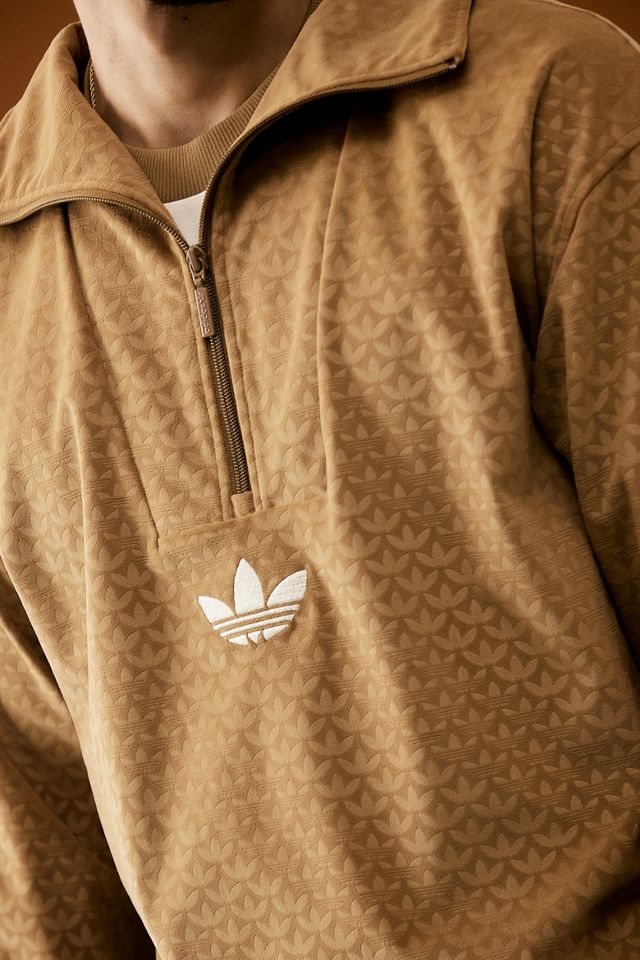 adidas House Of Originals - Sweatshirt en velours à col cheminée marron désert  #2