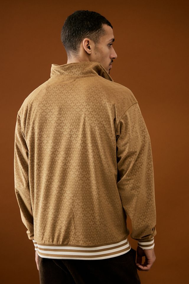 adidas House Of Originals - Sweatshirt en velours à col cheminée marron désert  #3