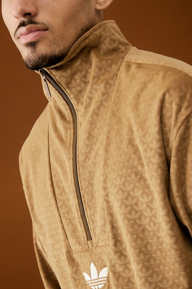 adidas House Of Originals - Sweatshirt en velours à col cheminée marron désert  #4