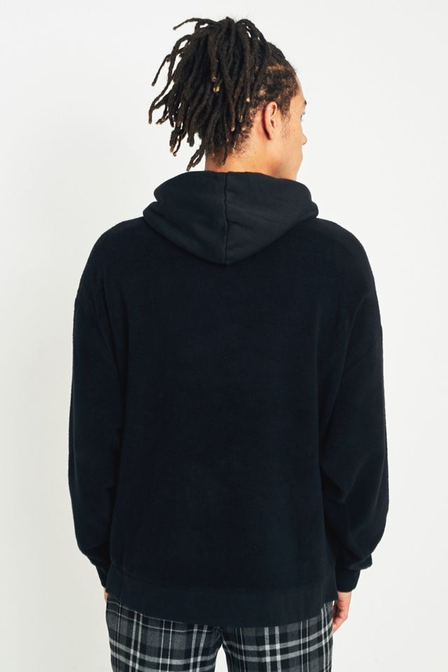 Telaio Nero Oversize Felpa con Cappuccio in Pile #4