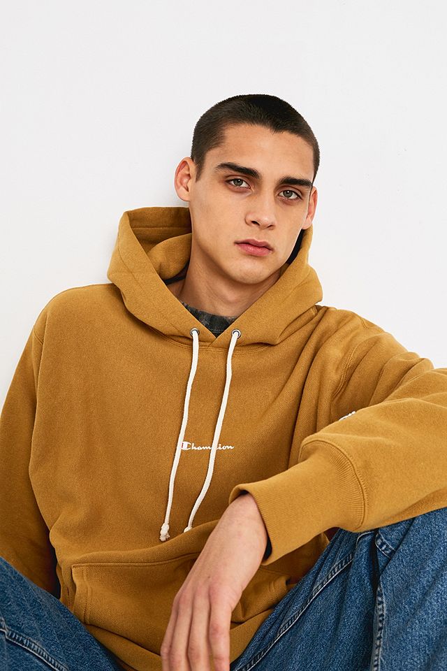 Champion UO Exclusive Small Script Wood Hoodie | Urban Outfitters UK