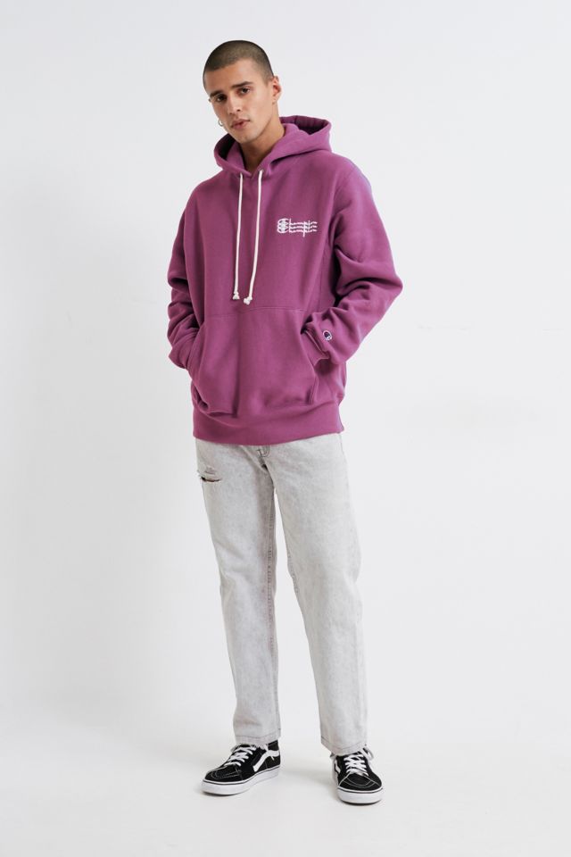 Champion uo exclusive triple script reverse weave hoodie hot sale sweatshirt