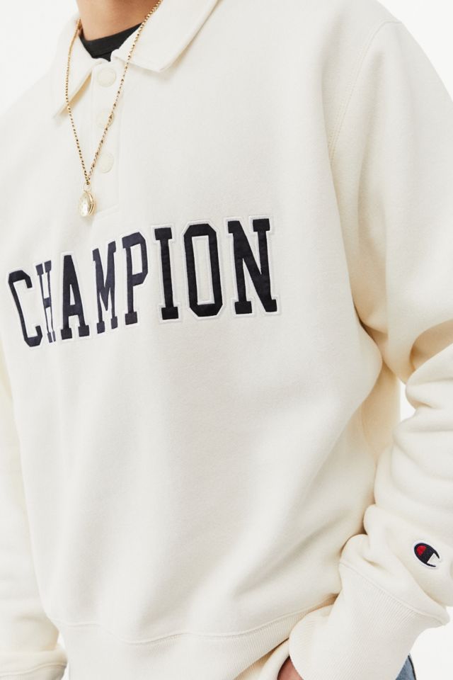 Champion uo exclusive ecru sales polar fleece mock neck sweatshirt