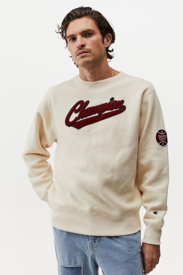 Champion UO Exclusive Ecru Patch Logo Sweatshirt