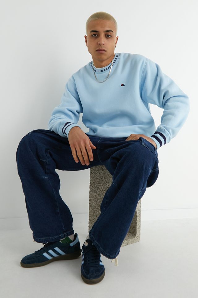 Champion UO Exclusive Light Blue Tipped Crew Neck Sweatshirt #1