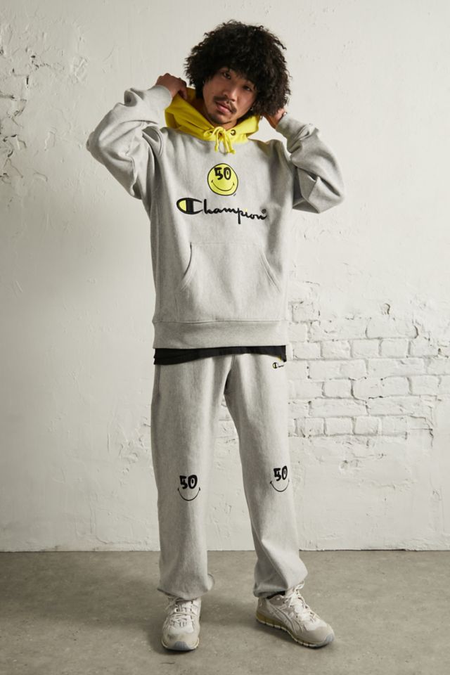 Champion X Smiley Grey Marl Logo Hoodie