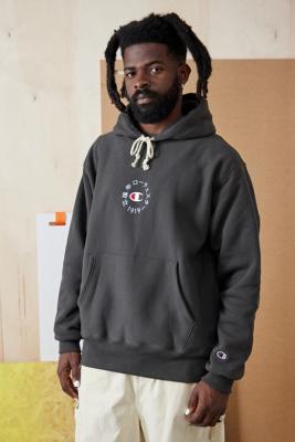 Champion UO Exclusive Reverse Weave Black Japanese Circle Logo Hoodie Urban Outfitters UK