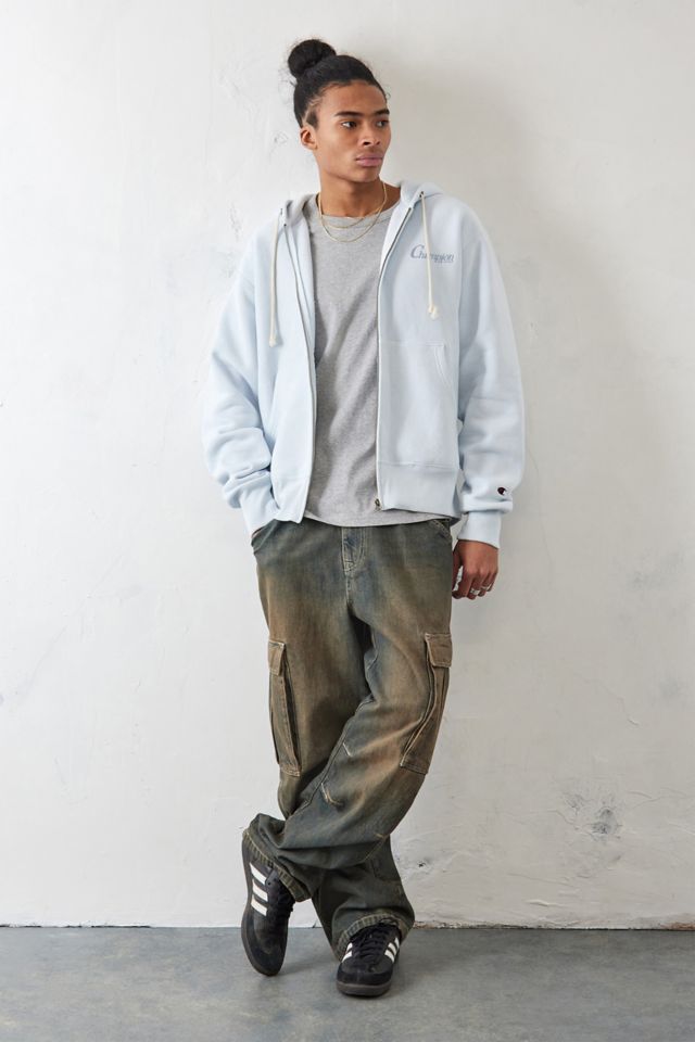 Light blue champion store hoodie urban outfitters