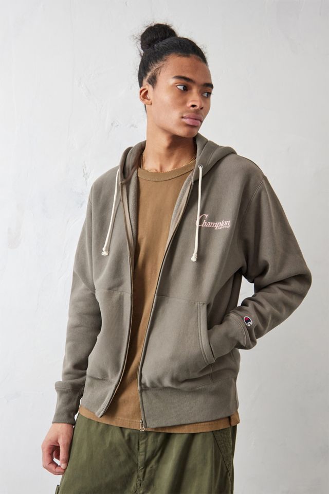 Champion Exclusive Reverse Weave Brown Pink Bordado con con cremallera | Urban Outfitters ES