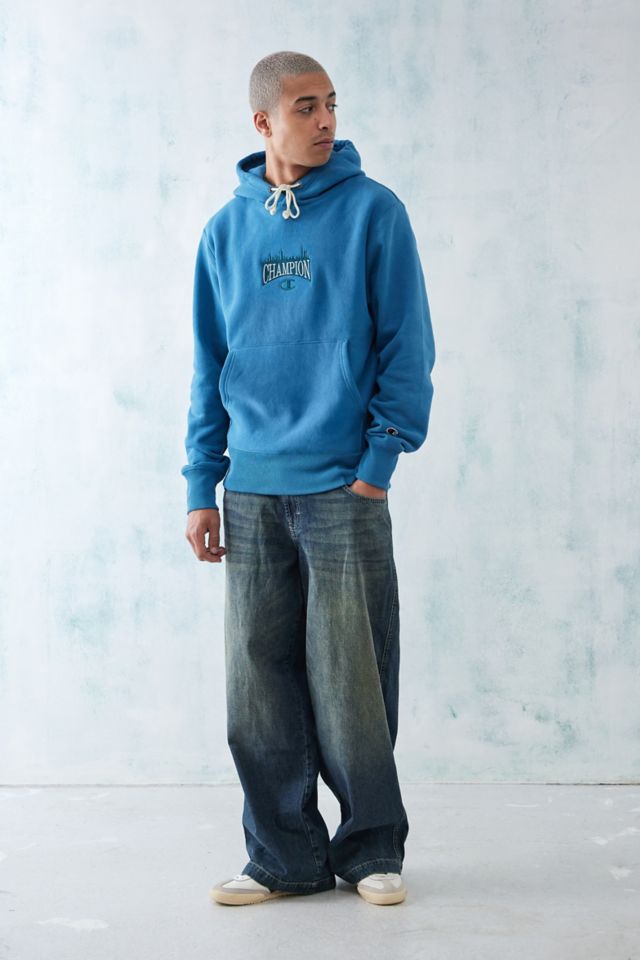 Blue champion hoodie urban hot sale outfitters